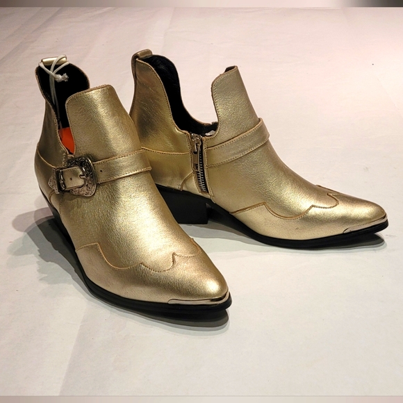 New Cartel Women's Gold leather western style bootie shoe size 7 - Picture 2 of 10